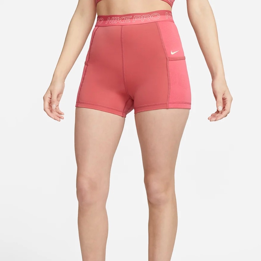 Nike Pro Women's High-Waisted 3" Training Shorts with
Pockets in Red NWOT